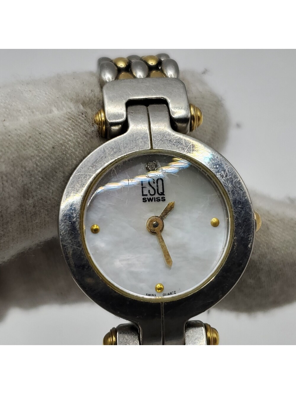 ESQ Swiss Quartz Watch Women MOP Dial For Parts Or Repair - Picture 9 of 16